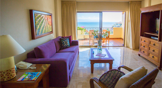 Image of a living area in a One-Bedroom Suite.