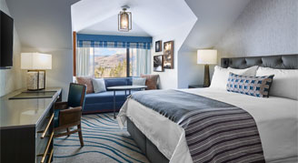 Stripe details of the mountain view room