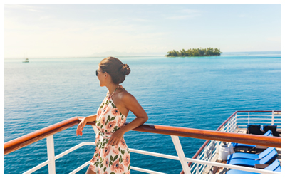 Image of a woman on a cruise ship.